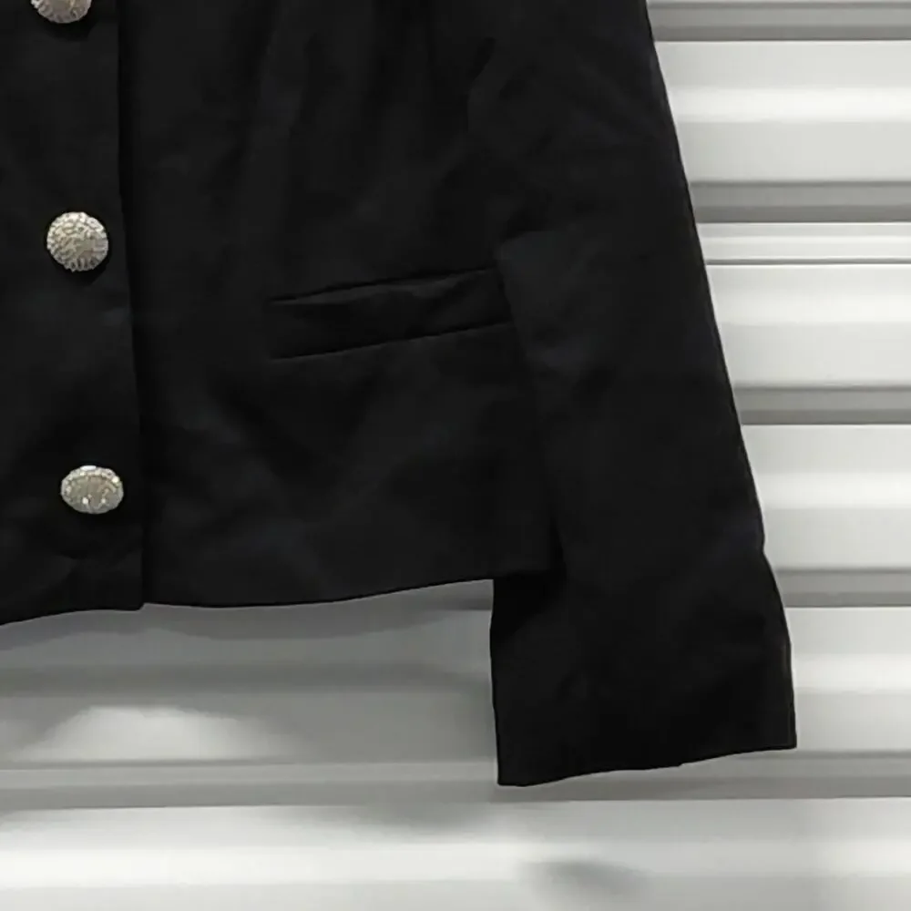 Kate Spade Womens Blazer Size 6 Black Quiet Luxury Chic Crystal Button Jacket - Picture 9 of 11